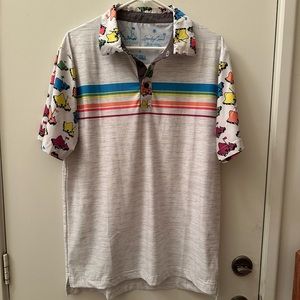 Sunday Crew Oahu Golf Polo Shirt size Medium M rare design Work Once upf 50 Uv